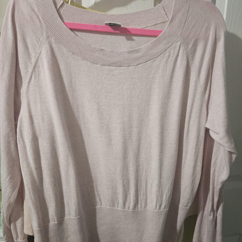 CAbi Light Pink Crew Neck Sweater
